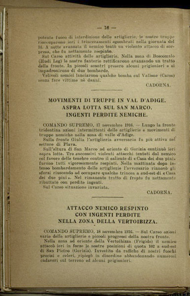 Il diario della nostra guerra : bollettini ufficiali dell'esercito e della marina